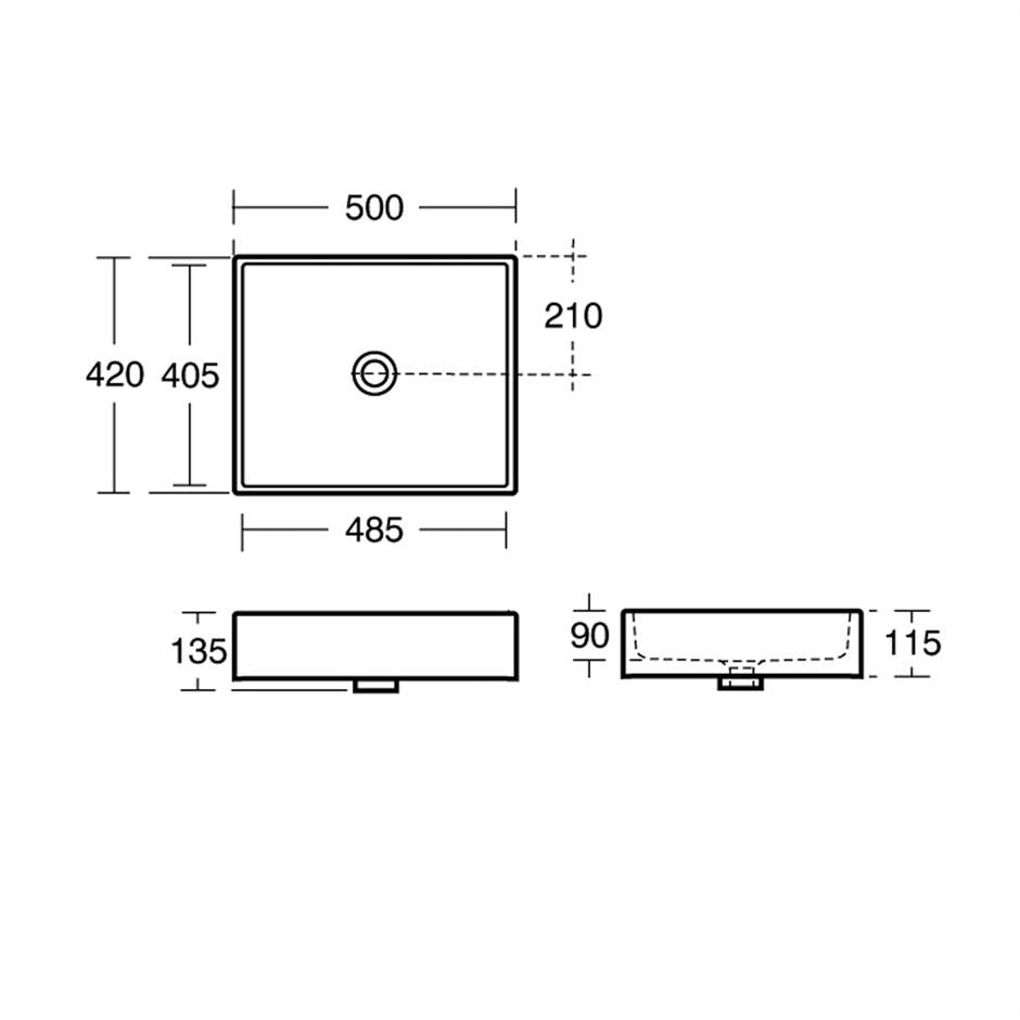 Ideal Standard Strada 50cm Vessel basin - no tapholes