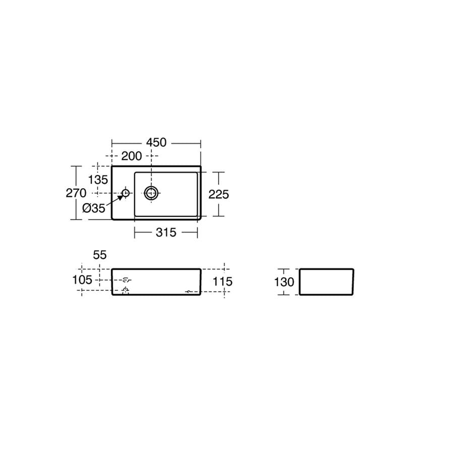 Ideal Standard Strada 45cm Handrinse Countertop