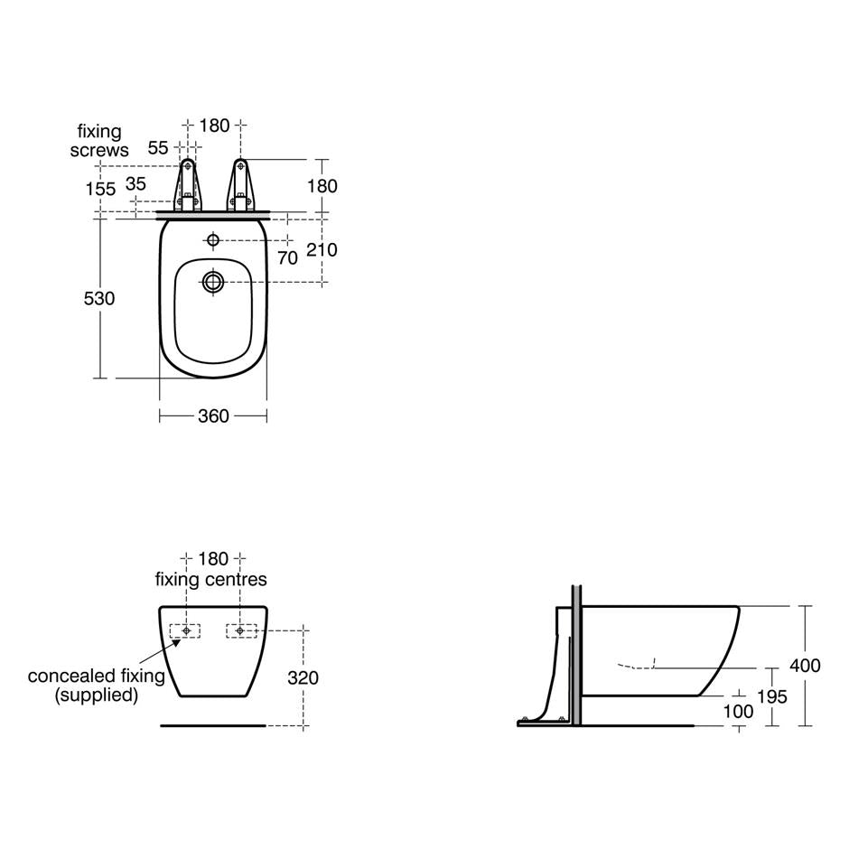 Ideal Standard Tesi wall mounted bidet - 1TH
