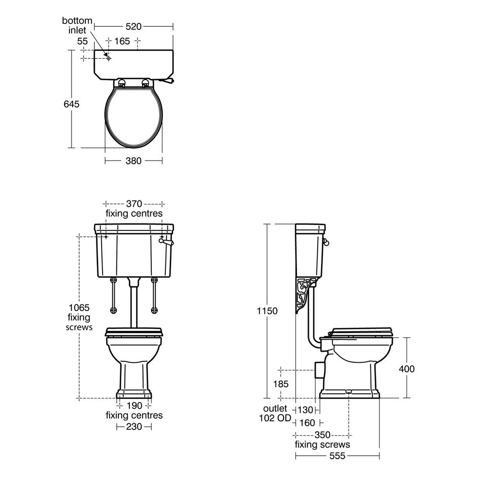 Ideal Standard Waverley Low level WC - Horizontal outlet