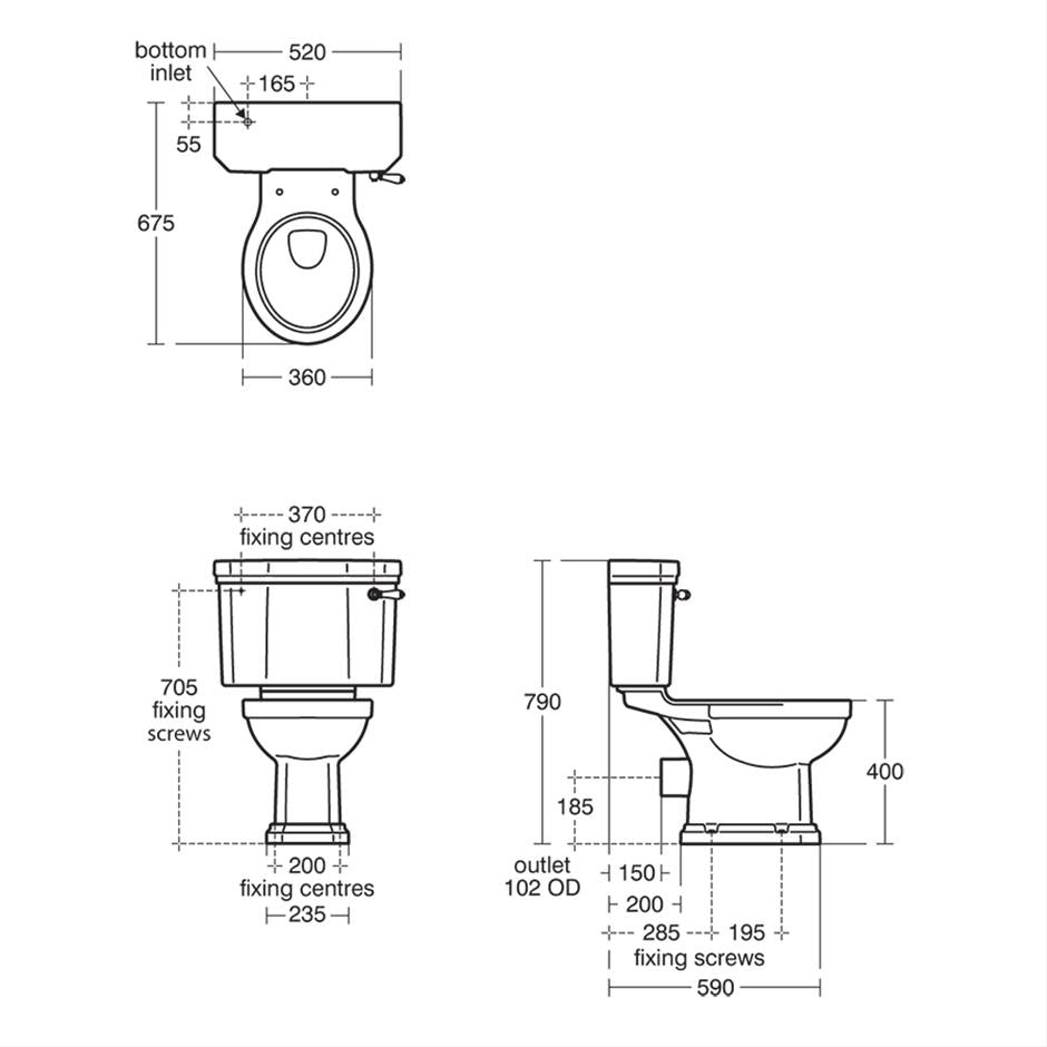 Ideal Standard Waverley close coupled WC - Horizontal outlet