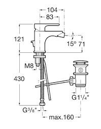 Roca L20 Bidet Mixer Tap with Pop-Up Waste - Chrome
