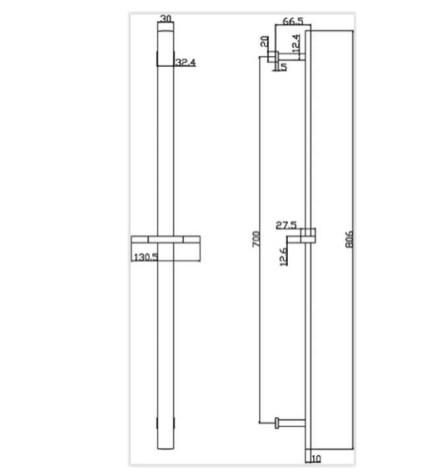 RAK Round Slide Rail Kit with 3 Function Head (Adjacent Fixing Brackets)