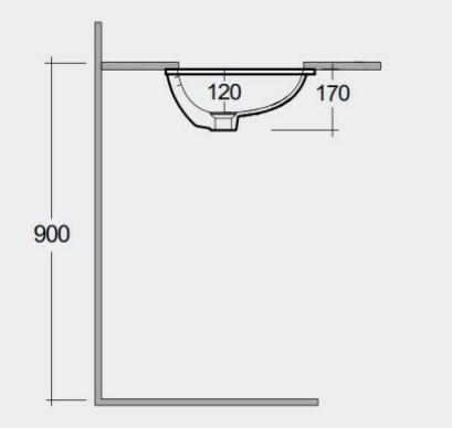 RAK-Variant 600mm Elongated Oval Under Counter Wash Basin