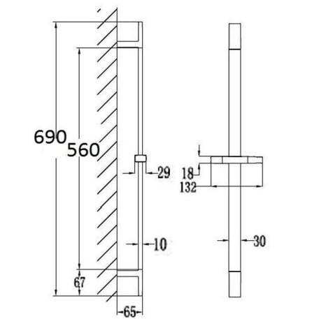 RAK Square Slide Rail Kit with Single Function Head