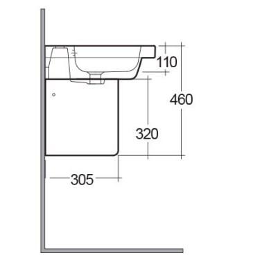 RAK-Resort Half Pedestal for 500/550/650mm Basin