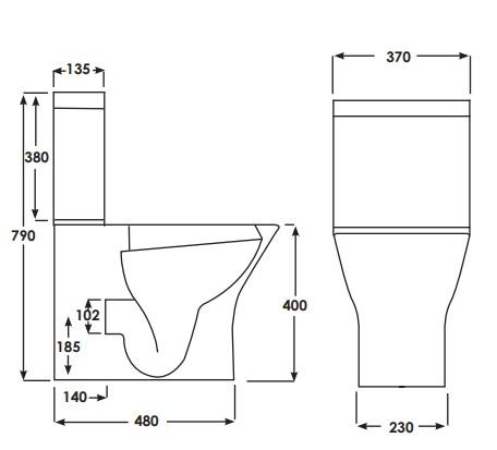 RAK-Resort Mini Closed Back to Wall WC with Cistern and Seat