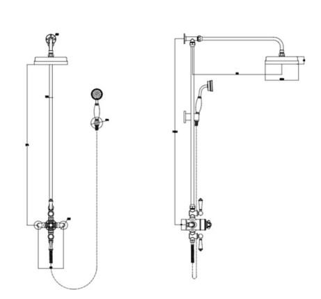 RAK-Washington Exposed Thermostatic Shower Column with Fixed Head and Shower Kit