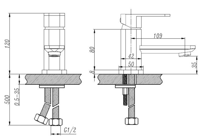 RAK-Resort Mini Mono Basin Tap (No Waste) - Chrome