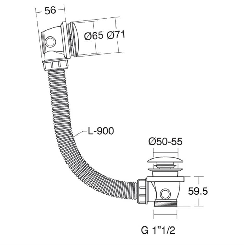 Ideal Standard 1 1/2" Bath clicker waste and overflow