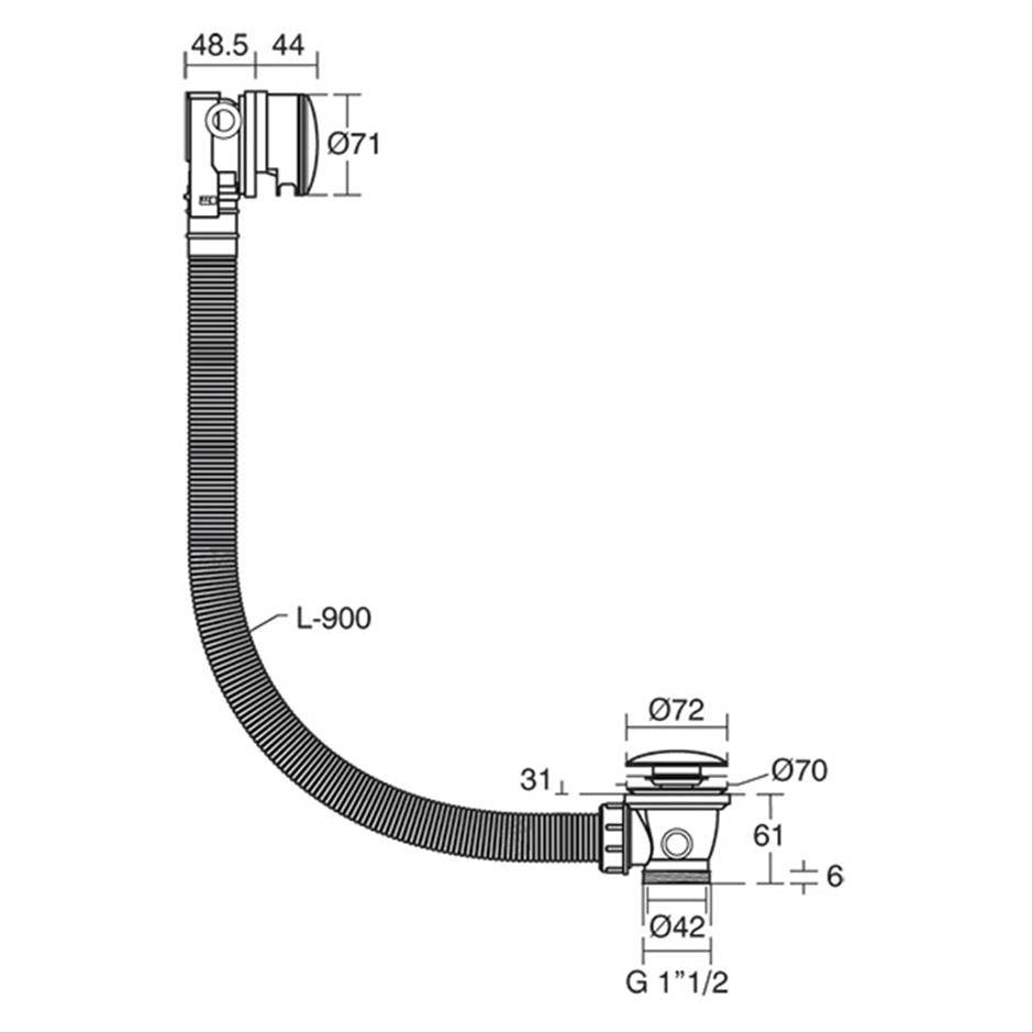 Ideal Standard Luxury clicker bathfill waste & overflow