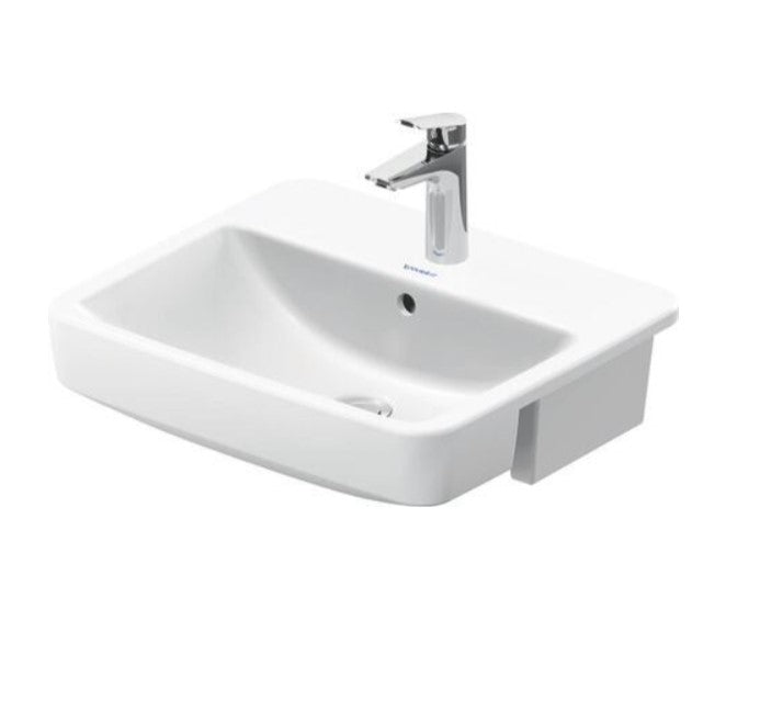 Duravit No.1 Semi-recessed 550mm Washbasin - White High Gloss