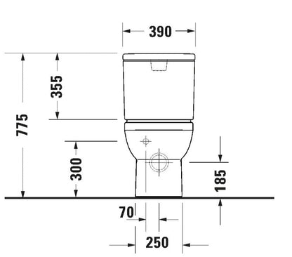 Duravit No.1 Close Coupled Closed Back Rimless Toilet