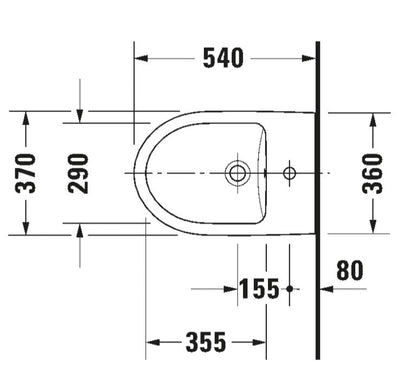 Duravit No.1 Wall Hung 540mm Bidet - White High Gloss