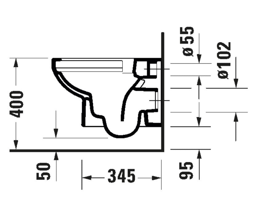 Duravit No.1 Compact Wall Mounted Toilet - White