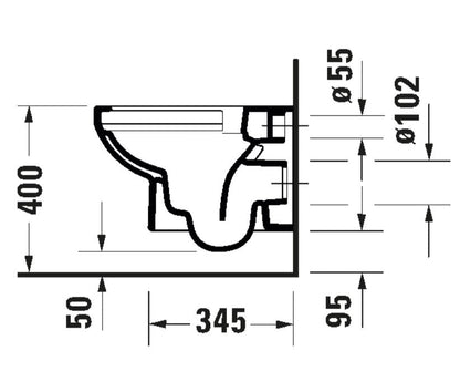 Duravit No.1 Compact Wall Mounted Toilet - White