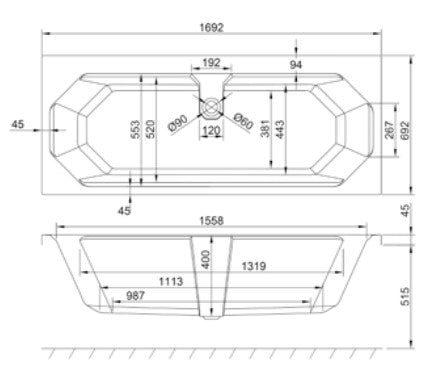 Carron Camden 1700 x 700 Double Ended Bath