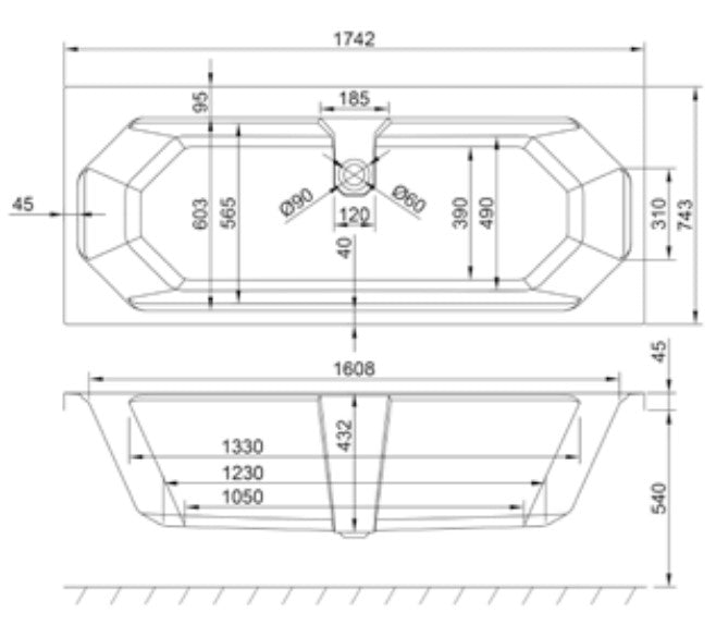 Carron Camden 1750 x 750 Double Ended Bath