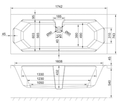 Carron Camden 1700 x 750 Double Ended Bath