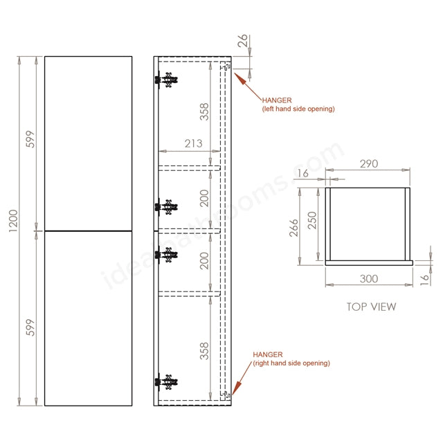 Tavistock Acumen 300mm 2 Door Wall Storage Column