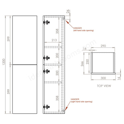 Tavistock Acumen 300mm 2 Door Wall Storage Column