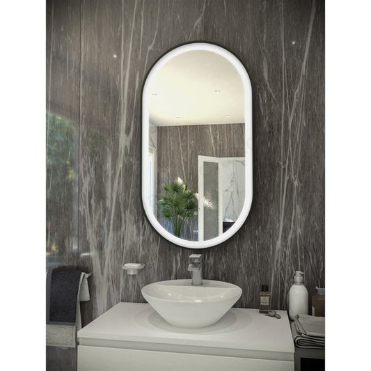 RAK-Art Oval LED Illuminated Portrait Mirror With Demister and Touch Sensor