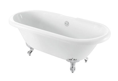 Trojan Clermont Twin Skin Double Ended Roll Top Bath with Tap Ledge