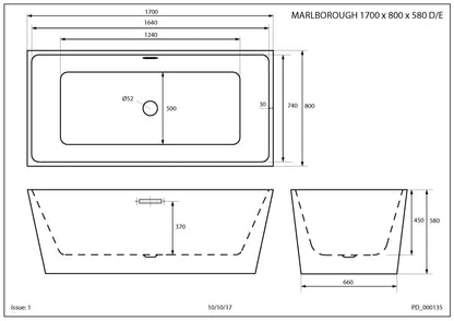 Trojan Marlborough Twin Skin Contemporary double ended bath with waste