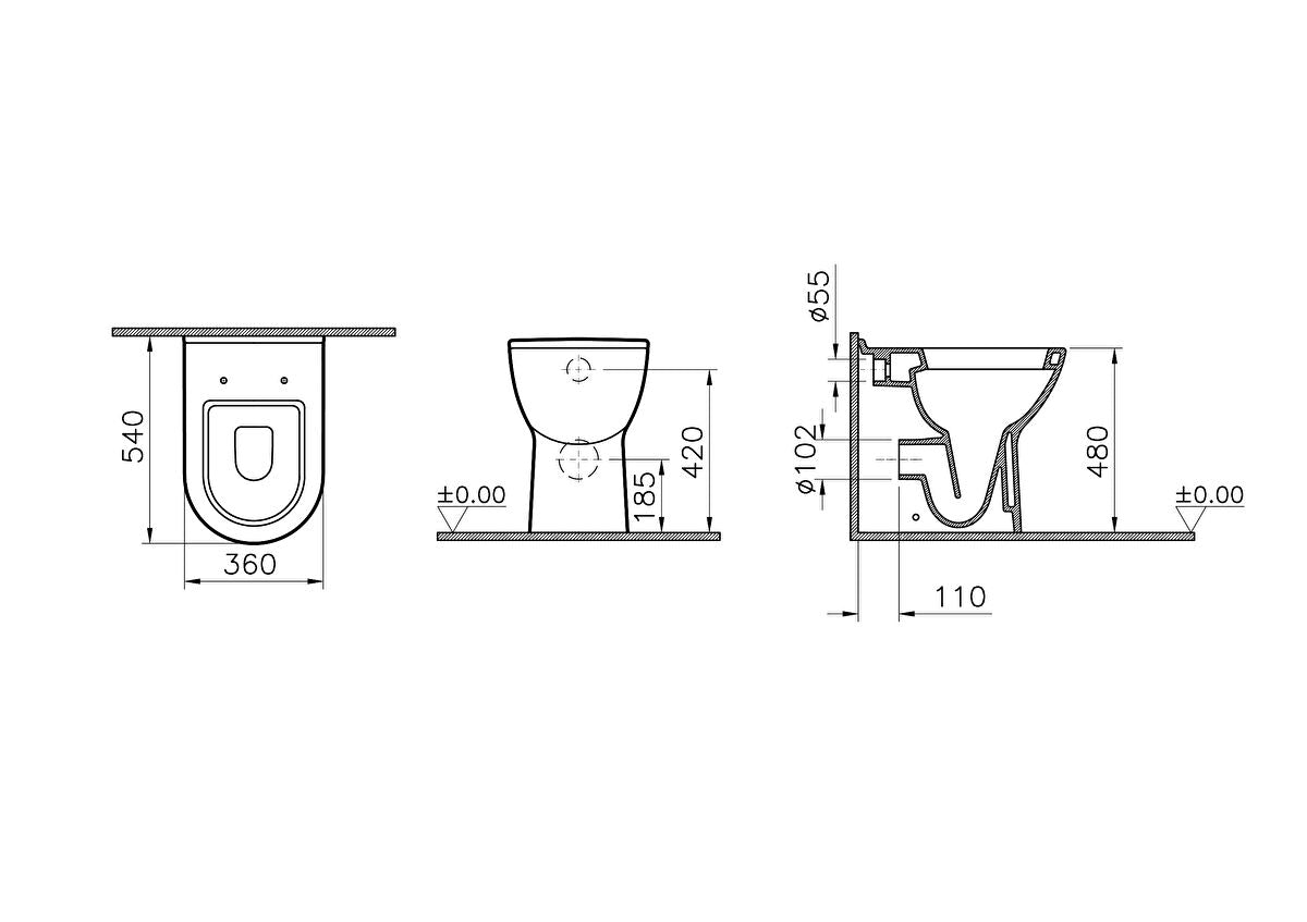 Vitra S50 Comfort Height BTW WC