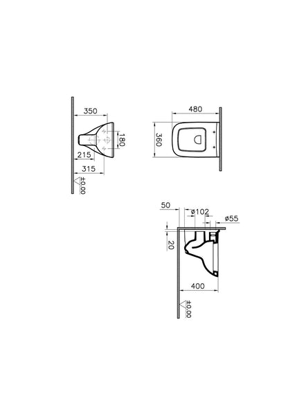 Vitra S20 Wall-Hung Pan (Short Projection)