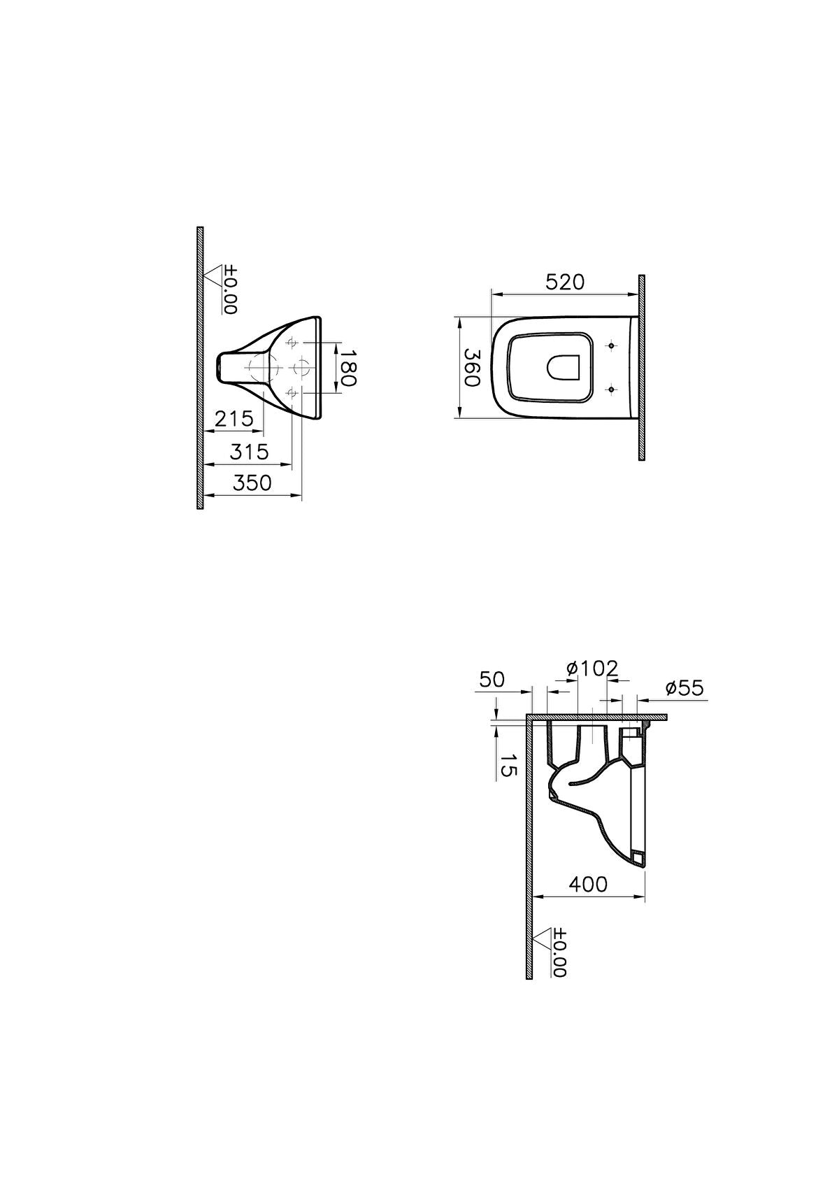 Vitra S20 Wall-Hung WC