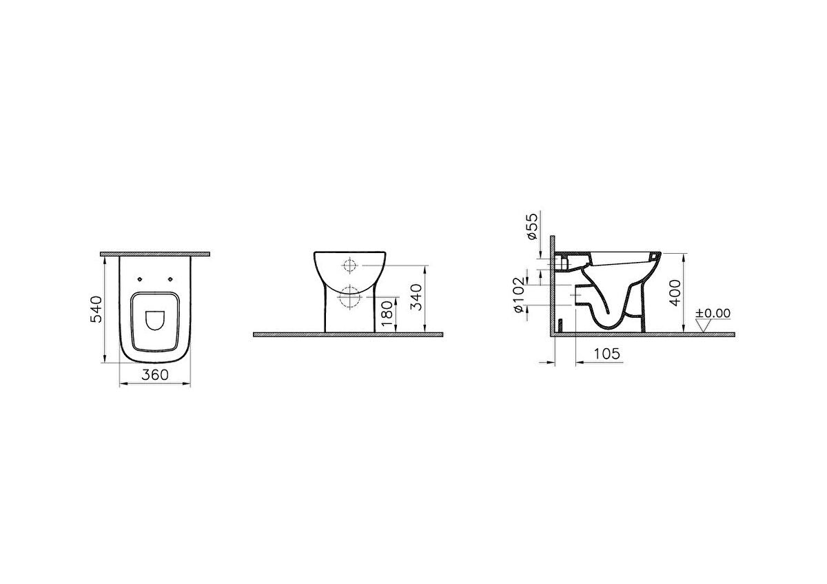 Vitra S20 Back To Wall WC