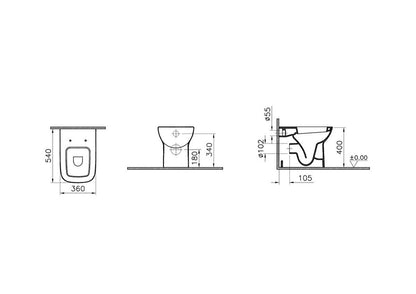 Vitra S20 Back To Wall WC