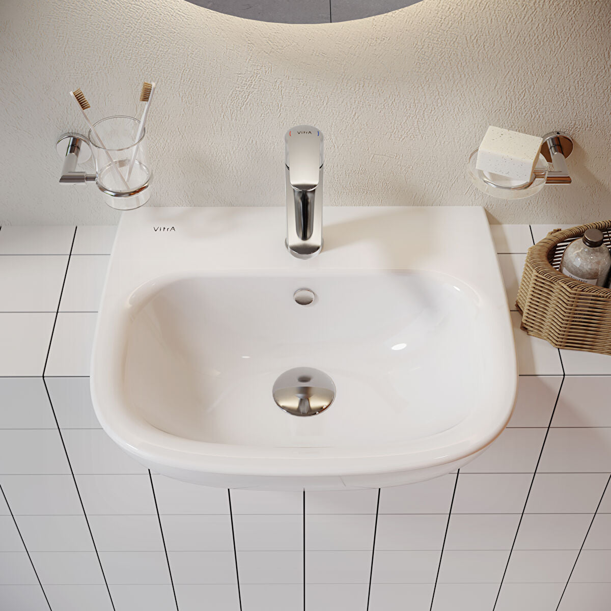 Vitra Zentrum Semi-Recessed Basin 50cm 1TH