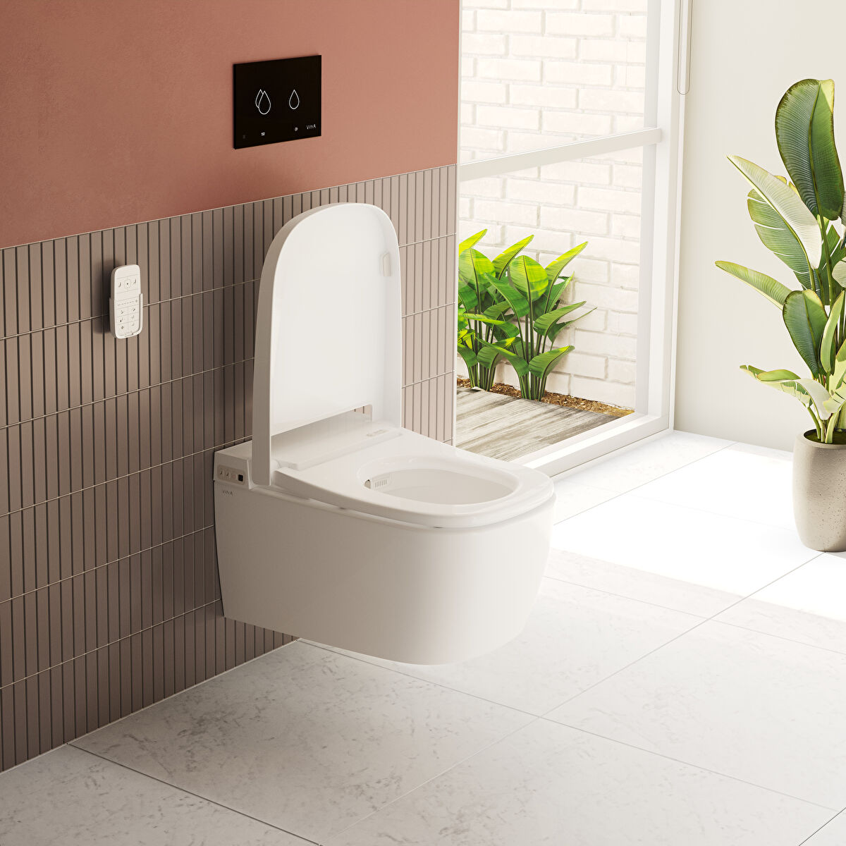 Vitra V-care 380mm wall hung Shower Toilet