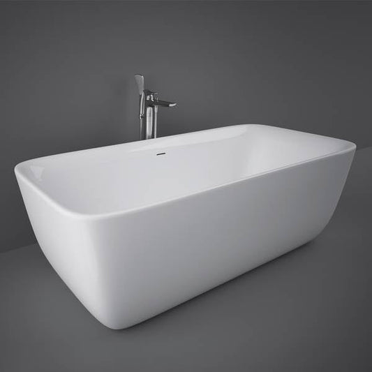 RAK-Contour Freestanding Rounded Rectangle Bathtub Inc. Waste