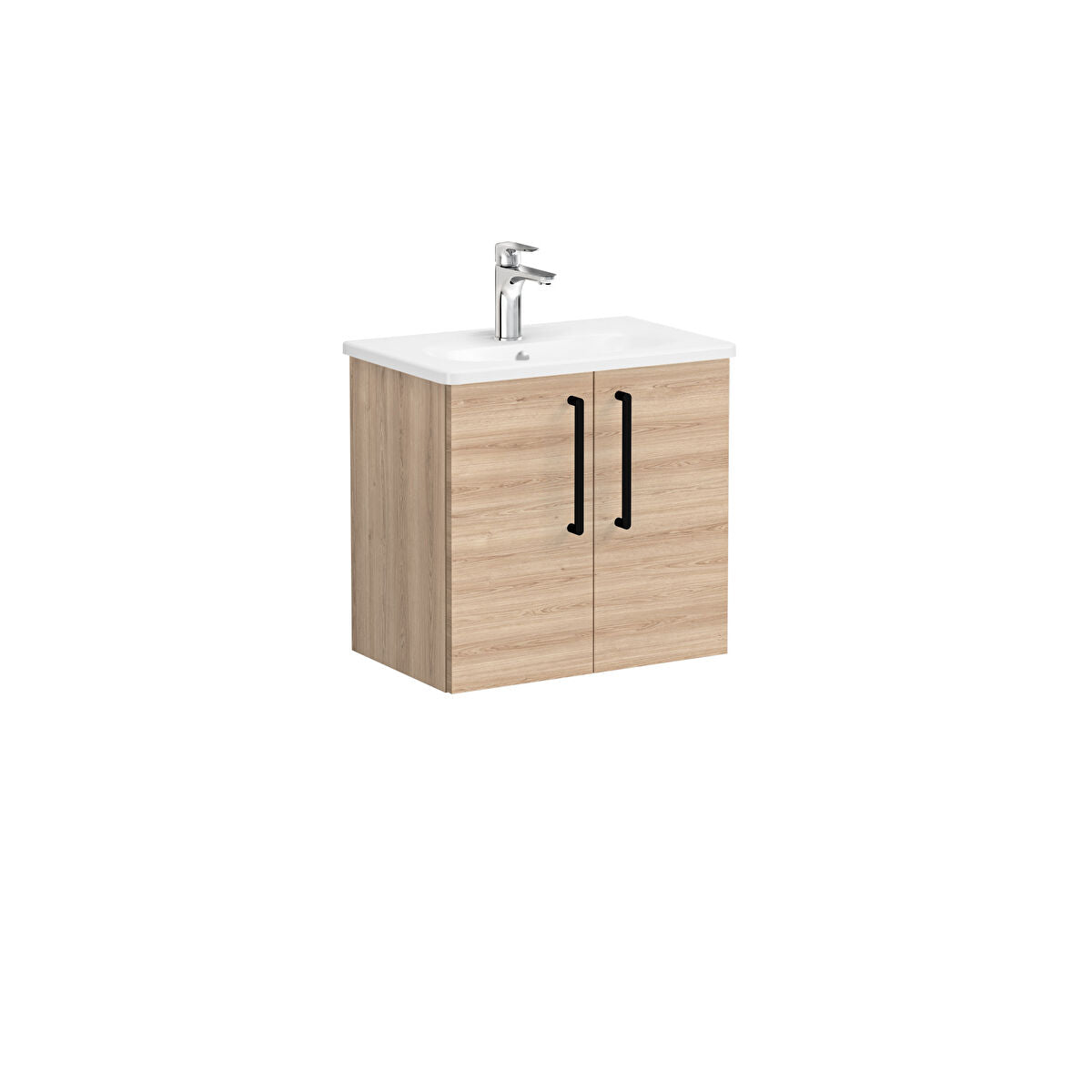 Vitra Zentrum 600mm Compact Wall Hung Washbasin Unit With 2 Doors