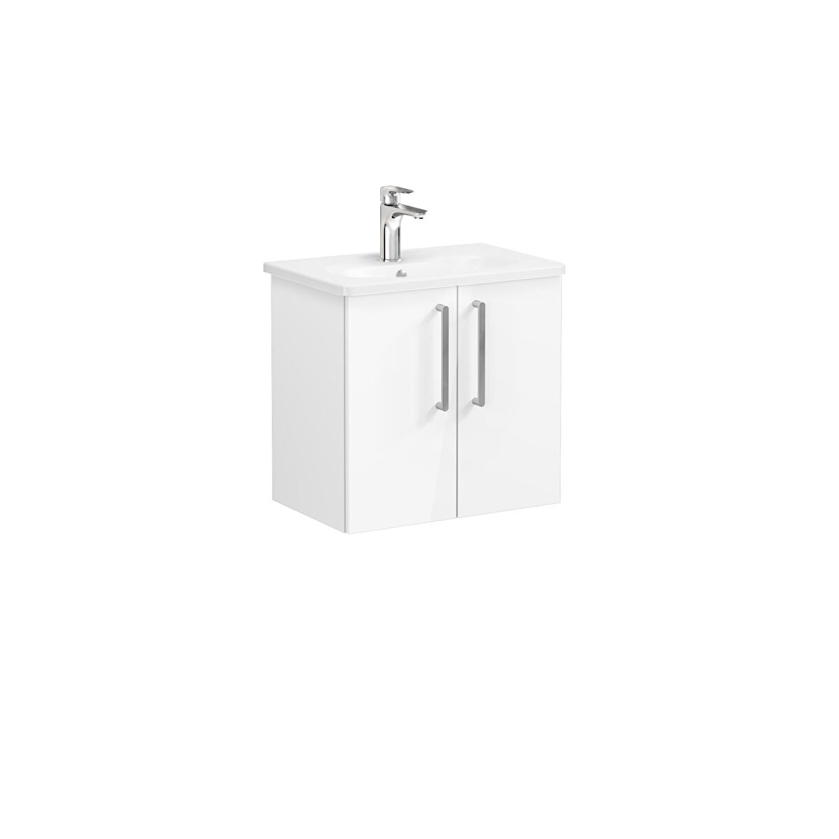 Vitra Zentrum 600mm Compact Wall Hung Washbasin Unit With 2 Doors