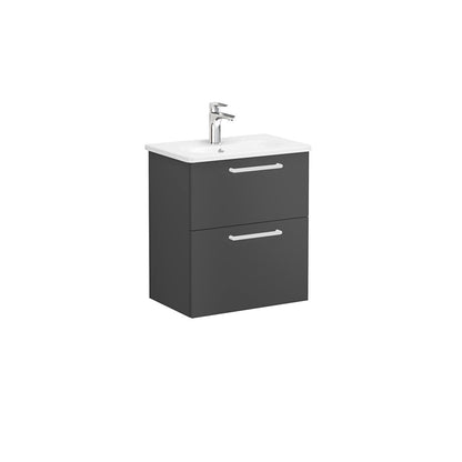 Vitra Zentrum 600mm Compact Wall Hung Washbasin Unit With 2 Drawers