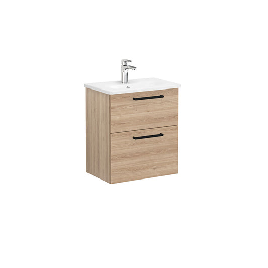 Vitra Zentrum 600mm Compact Wall Hung Washbasin Unit With 2 Drawers