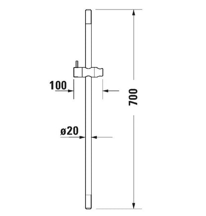 Duravit Height adjustable Hand shower rail with holder