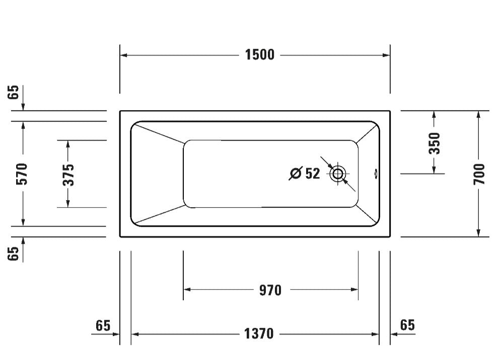 Duravit No.1 Rectangular Bathtub - White