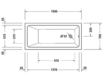 Duravit No.1 Rectangular Bathtub - White