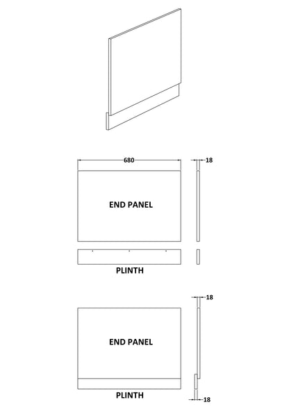 Hudson Reed Fusion & Fitted Straight Bath End Panel