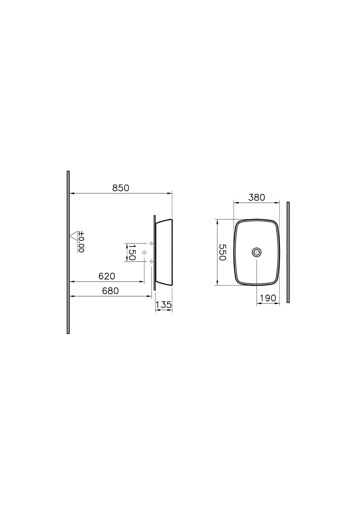 Vitra Shift Countertop washbasin 55cm