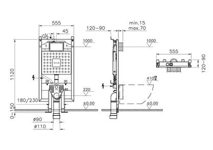 Vitra V-Fix Concealed Cistern WC Frame Wall fixation