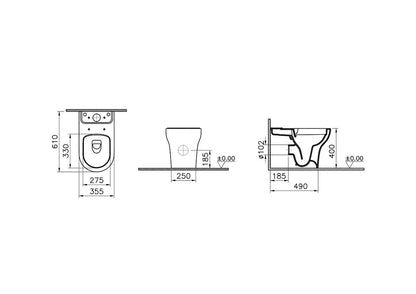 Vitra Zentrum Smoothflush Close-Coupled Back to Wall WC