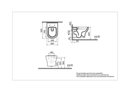 Vitra Zentrum Smooth Flush Wall-Hung WC