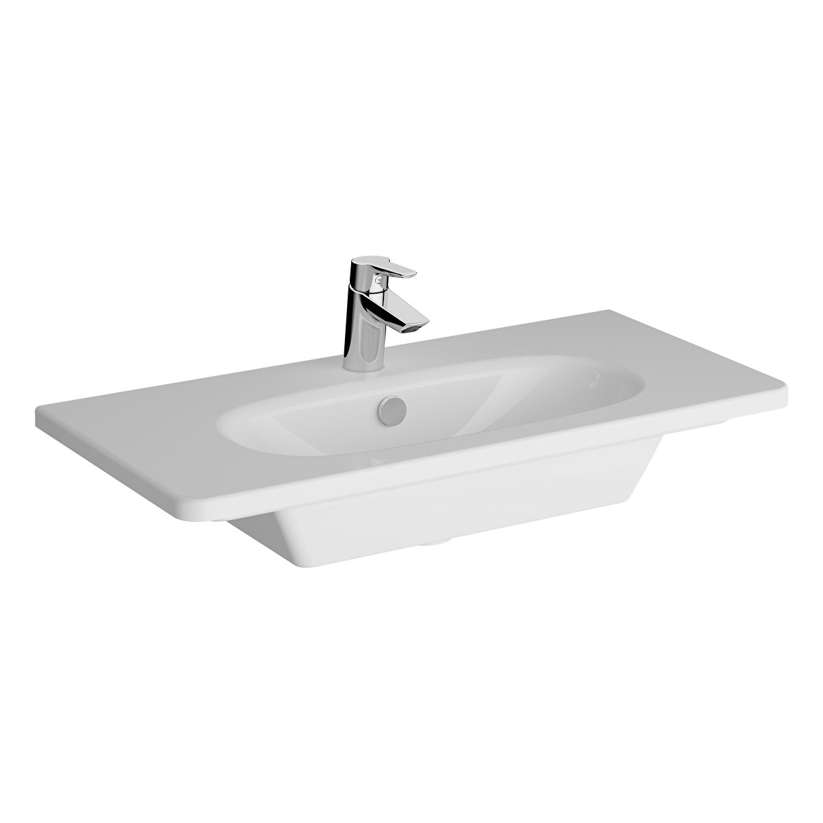 Vitra Zentrum Vanity Basin with overflow hole 1TH