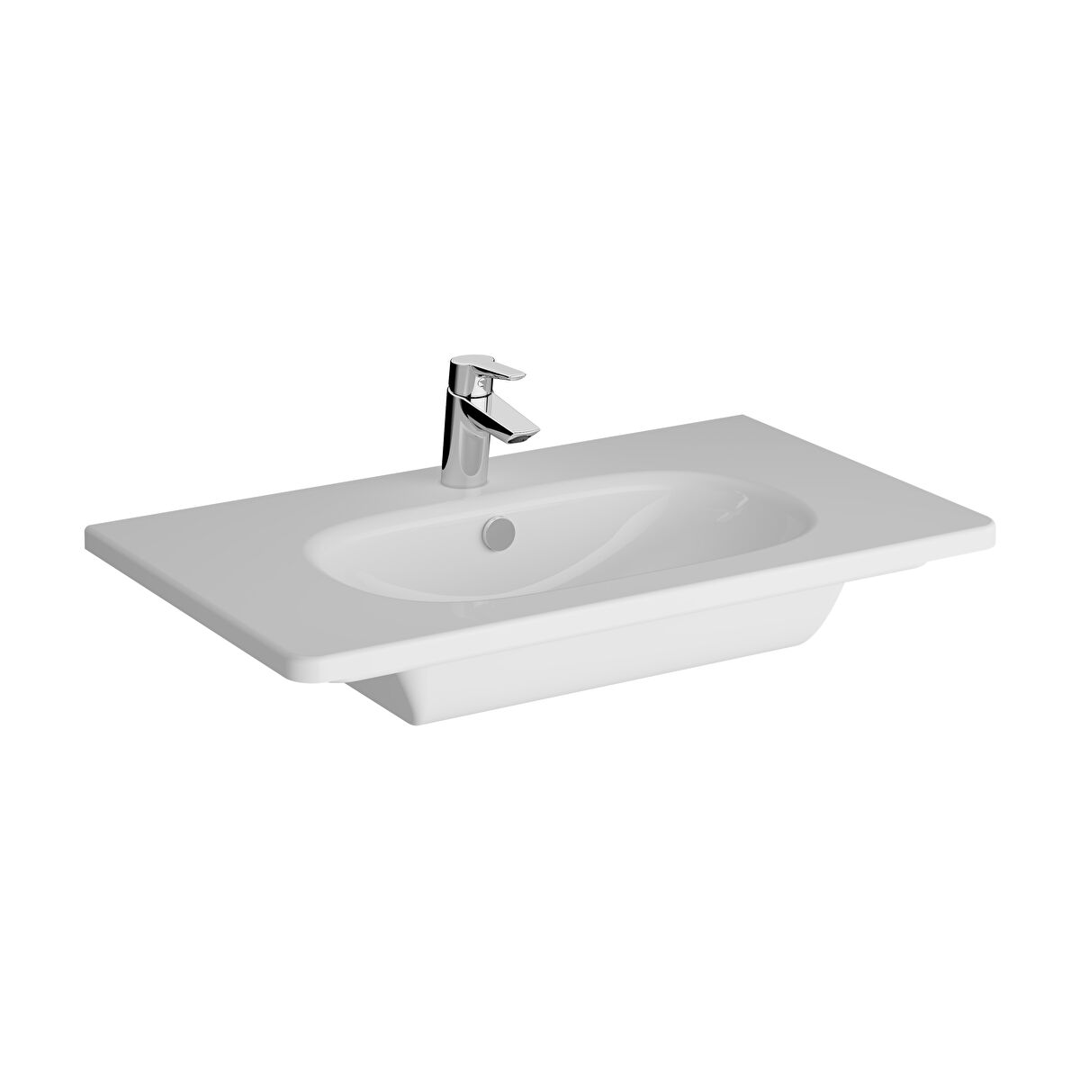 Vitra Zentrum Vanity Basin with overflow hole 1TH